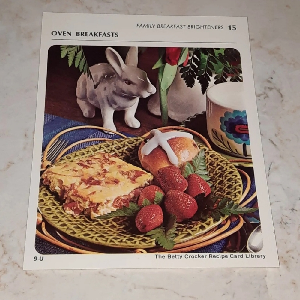 The Betty Crocker Recipe Card Library REPLACEMENT CARD Family Breakfast 1971